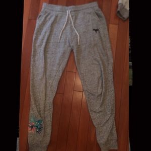 PINK grey sweat pants